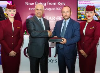 Київ зустрів першого літака QATAR AIRWAYS